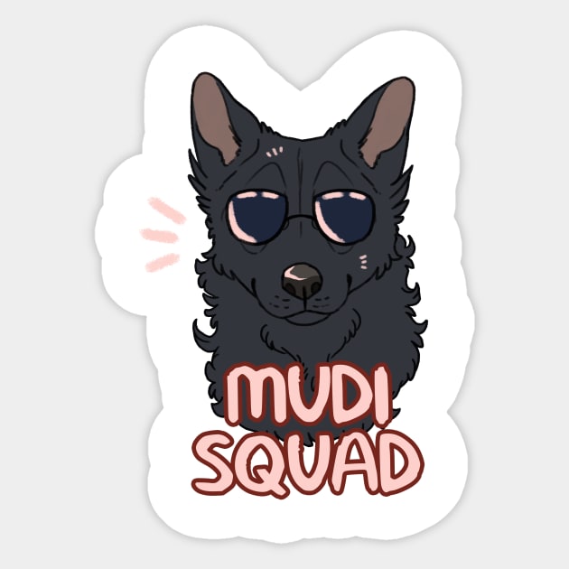 MUDI SQUAD (black) Sticker by mexicanine